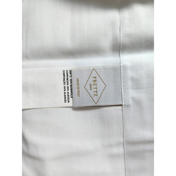 New Frette 2 Pc Set Porto Cotton King Shams White Sandstone Embroidery #06 - Picture 7 of 13